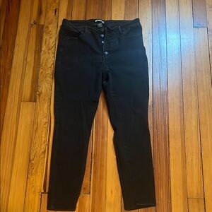 Black High-Waisted Button-Fly Pants